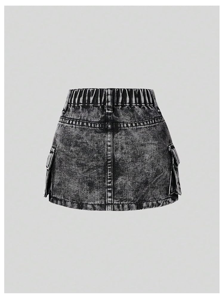 スカート andwang kirakira mini skirt gray M 2nd pre order) Kirakira frill culotte mini skirt (gray)